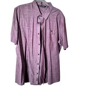 Travis Matthew Men's Red Geometric Print Short Sleeves Button Down Shirt Size XL